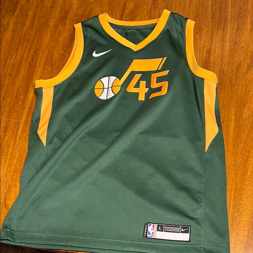 Nike Green and Yellow Utah Jazz Basketball Jersey